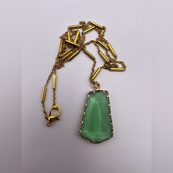 Bohemian Green Crystal Long Necklace - Stylish Large Crystal Necklace - Picture 6 of 14